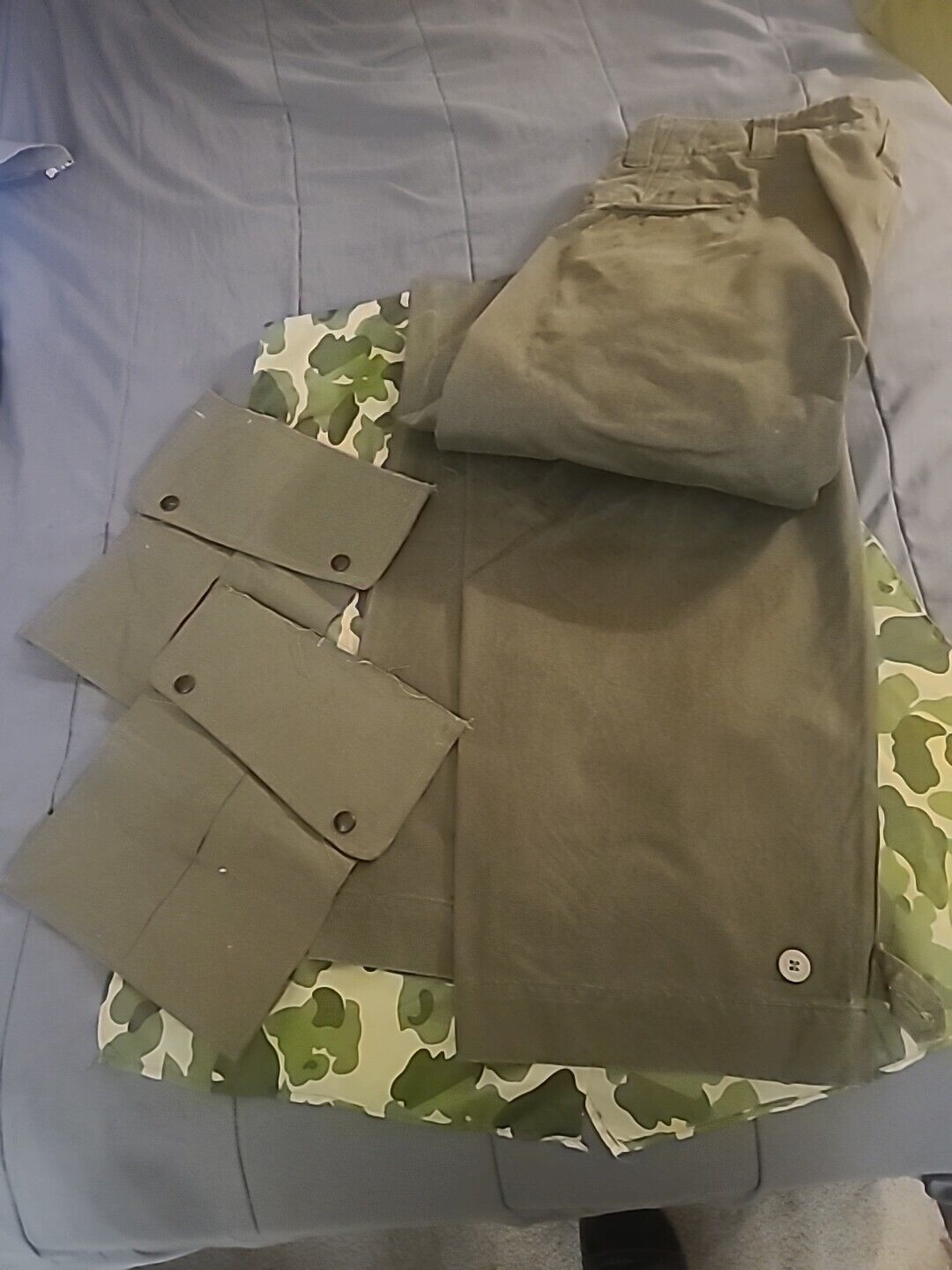 WW2 US M43 Field Trousers At The Front Hi Qual w/Canvas Pockets WW2 Impressions