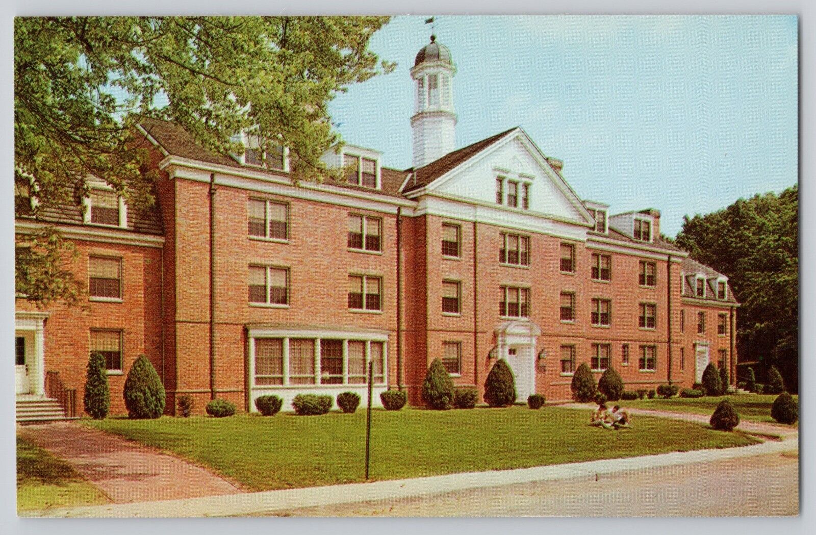 Tiffin Hall Ohio University Chrome Postcard Athens Ohio 1950s