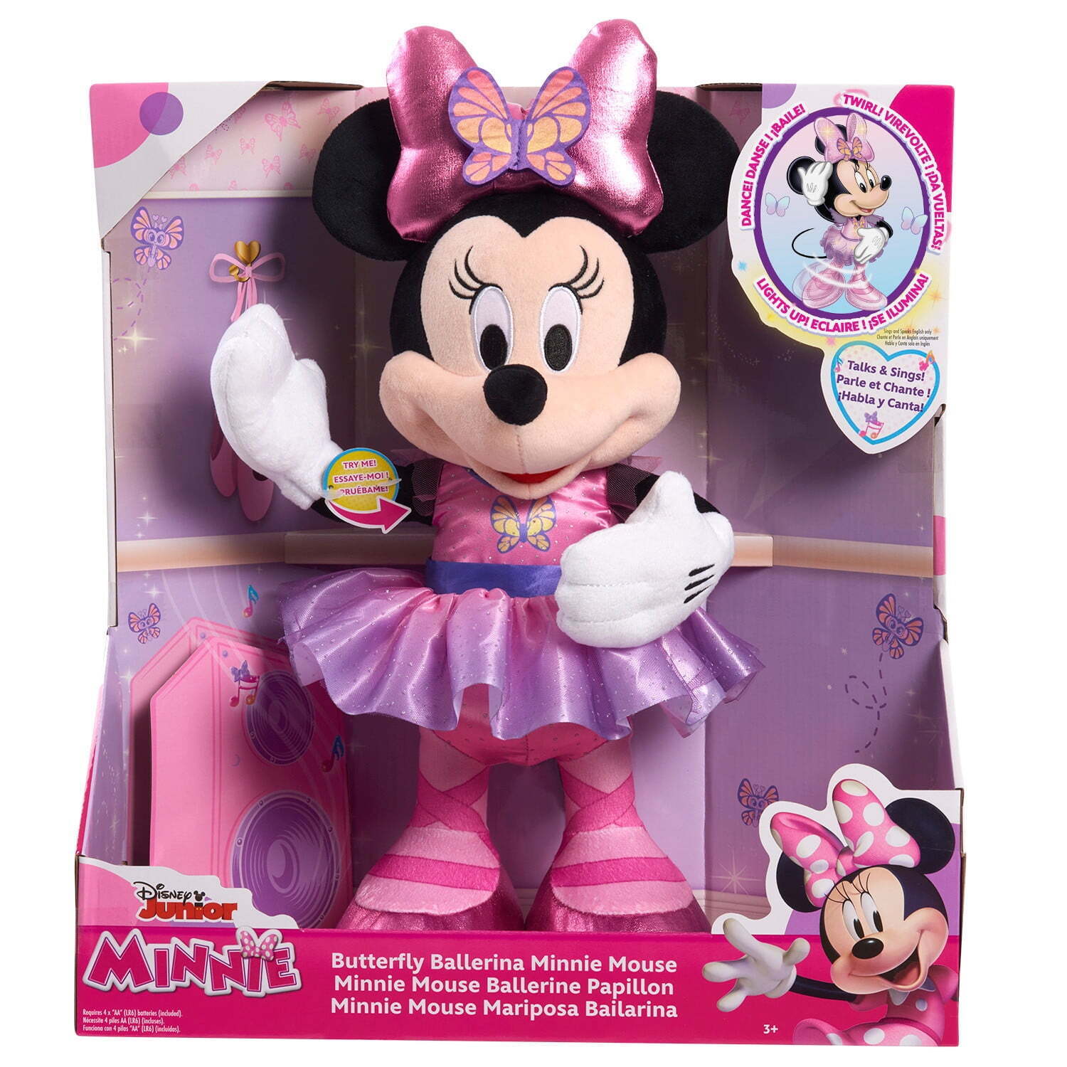 Disney Junior Minnie Mouse Sing and Dance Butterfly Ballerina Lights and Sounds 