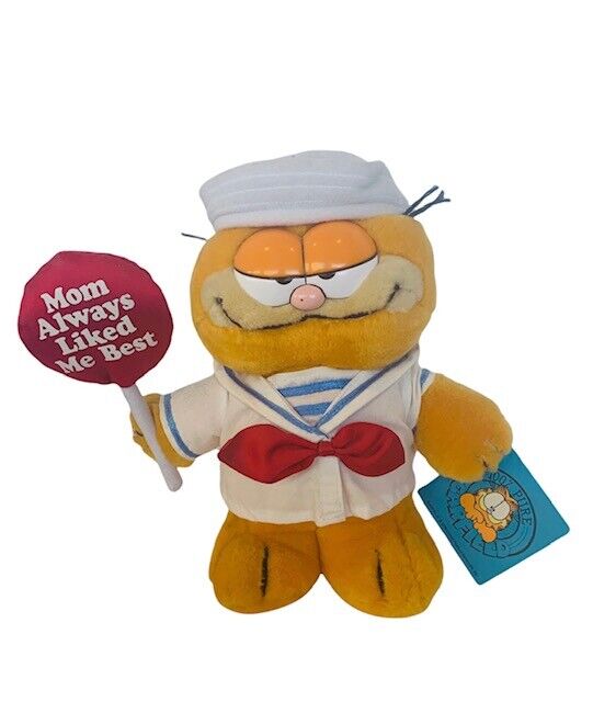 Garfield Plush Stuffed Animal Toy 1981 Dakin nwt tags vtg Sailor Mom Liked Best