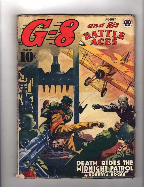 G-8 Battle Aces Aug 1940 Zombie Cover Art;