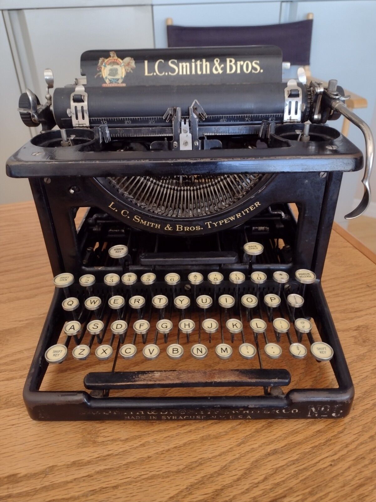 L.C. Smith & Bros. No.3 Vintage 1920s Typewriter - Sold as is
