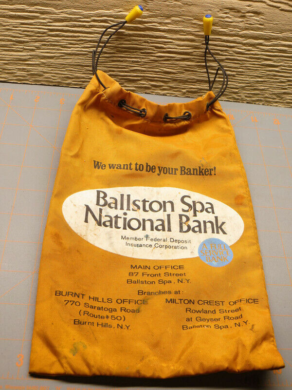 Ballston Spa NY National Bank Bag deposit historic gift estate find props old WZ