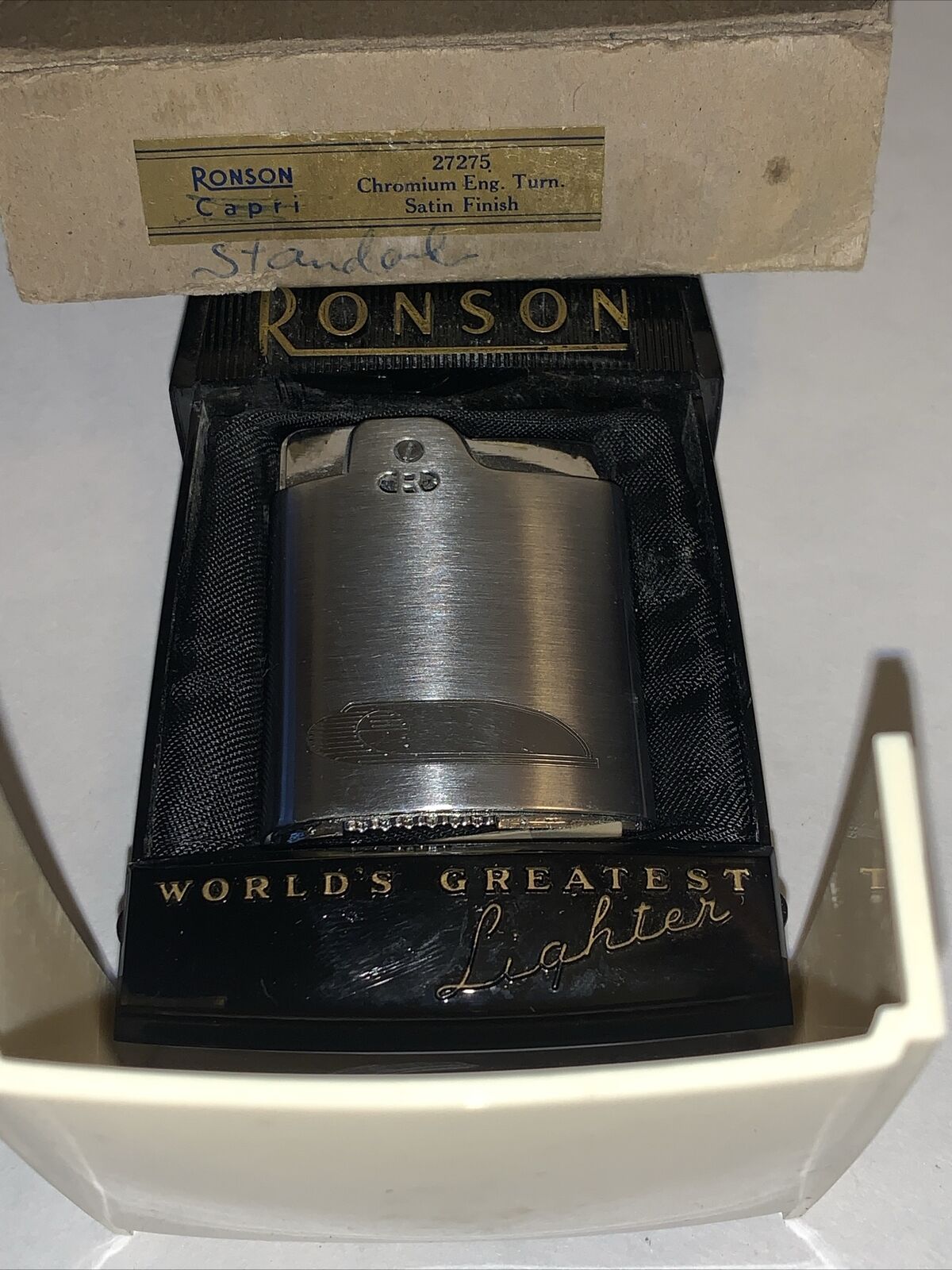 Vintage Ronson Art Metal Works Art Deco Essex Lighter. RARE New Never Struck