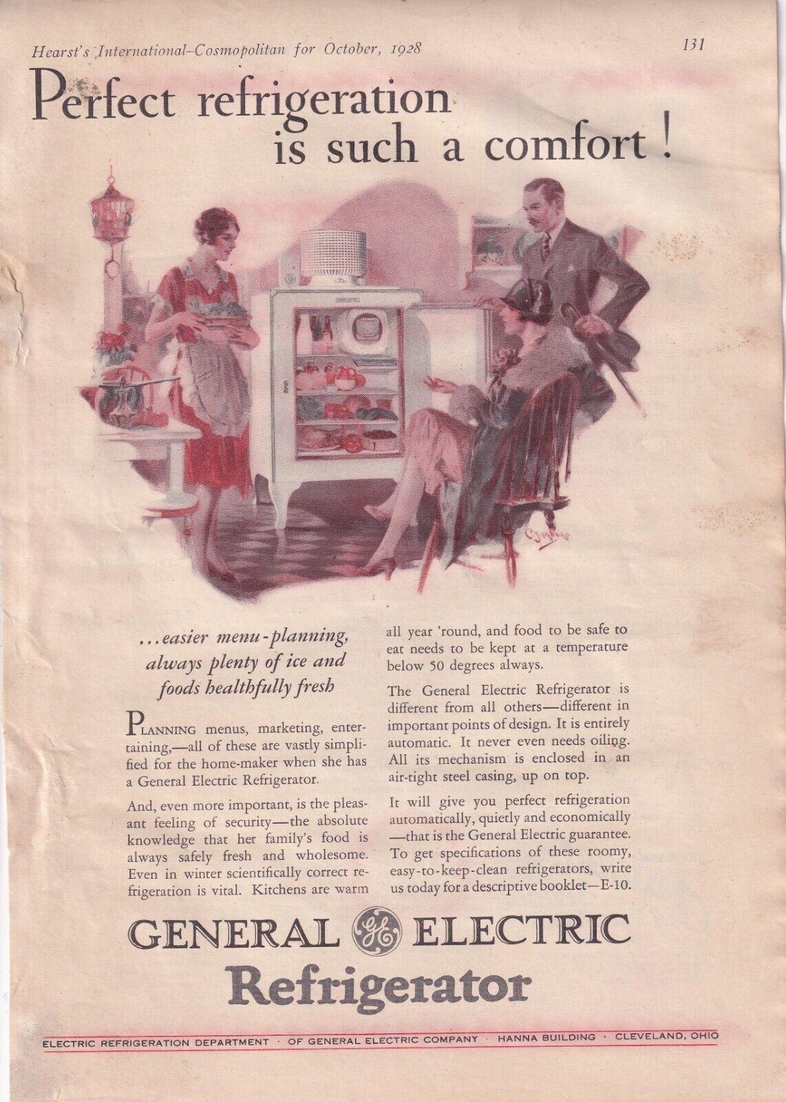 1928 General Electric Refrigerator Print Ad 8\