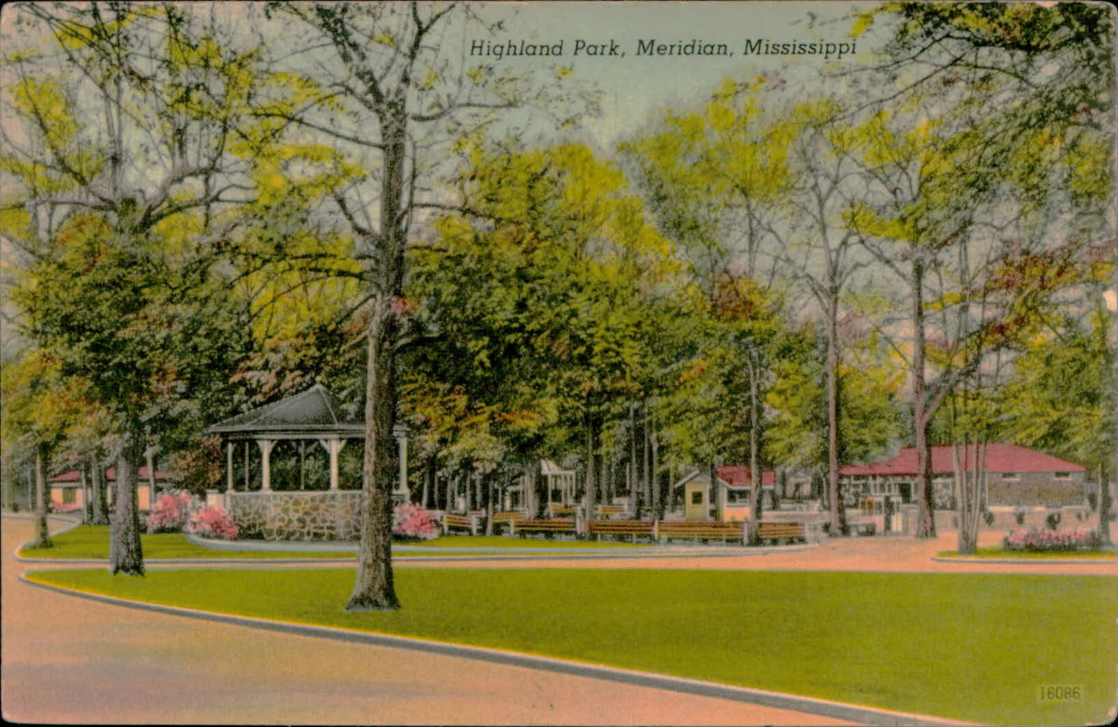 Postcard: Highland Park, Meridian, Mississippi 16086