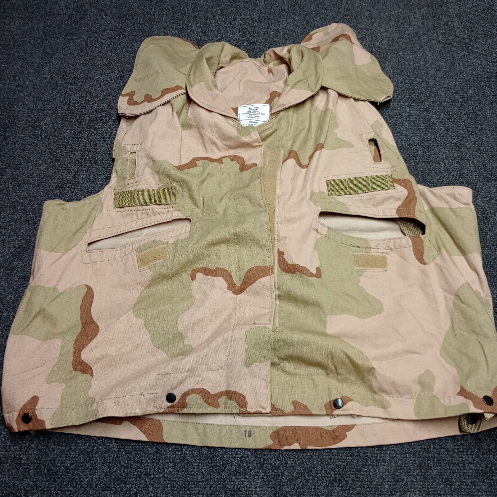 GI Us Army Desert FLAK Vest Cover PASGT Size Small/Medium No Armor