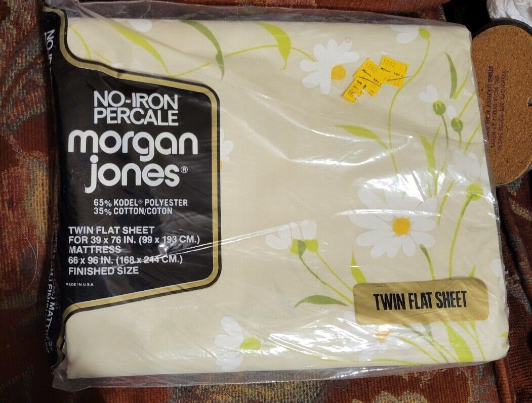 Vtg NIP Morgan Jones DAINTY DAISIES Twin Flat Sheet 