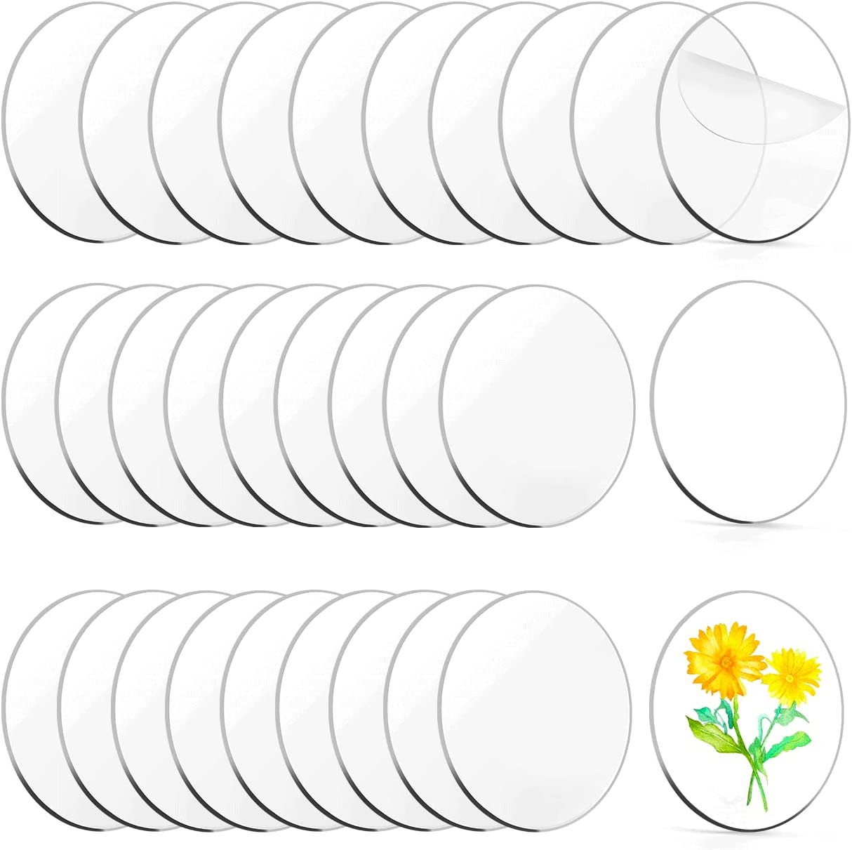 30 Pieces Clear Acrylic Circles, round Acrylic Blanks Acrylic Discs Round,Acryli