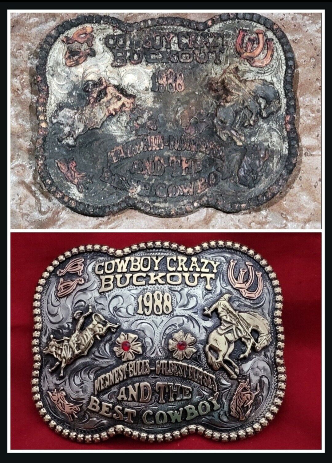 1 Custom made JUDGE LEO SMITH Rodeo Trophy Buckle◇REMAKE A LOST PAST TREASURE999