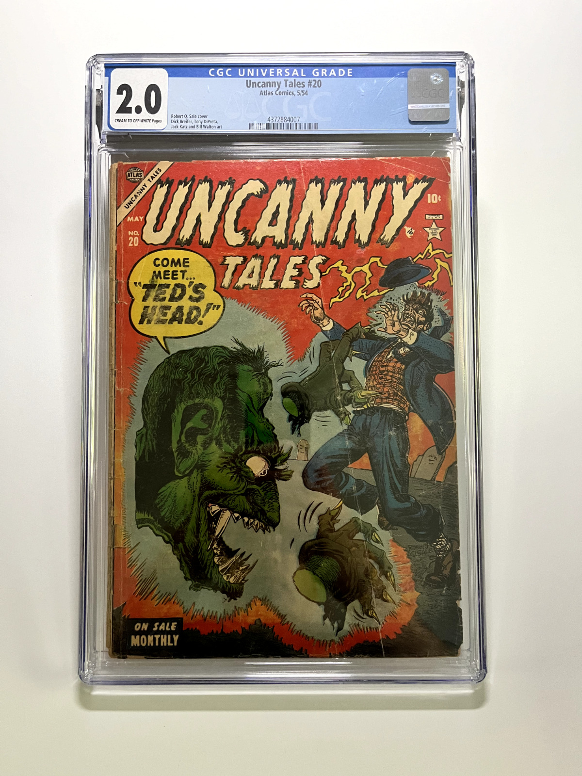 Uncanny Tales #20 CGC 2.0 (1954 Pre-Code Horror Atlas Comics) Rob Q Sale Cover