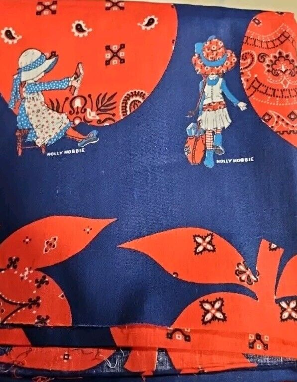 Vintage Cotton HOLLY HOBBIE at School 44  X 41, Red, White And Blue, Vintage 