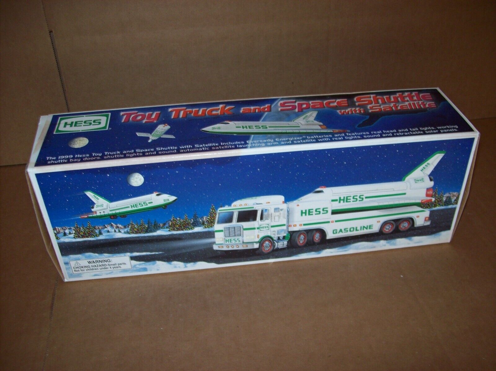 Vintage 1999 Hess Toy Truck & Space Shuttle with Satellite NEW open box