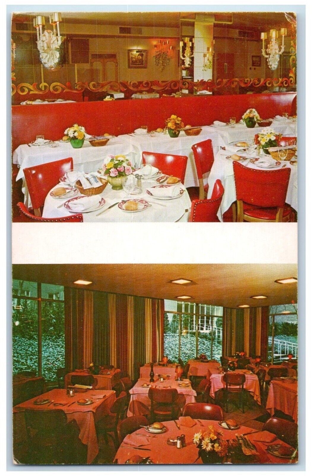 c1960 Interior Exterior Dining Italian Pavilion New York City New York Postcard