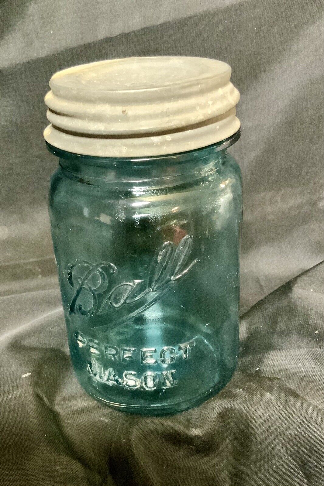 BALL Perfect Mason #2 1910-1923 blue Jar w Lid