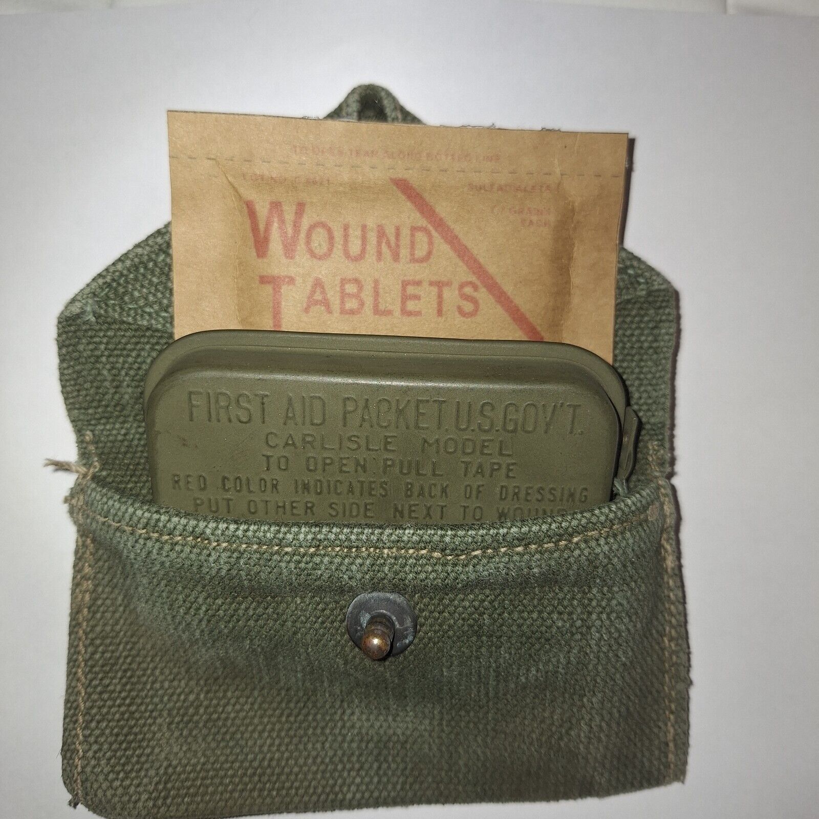 WW2 medical United States wound tablets reproduction package