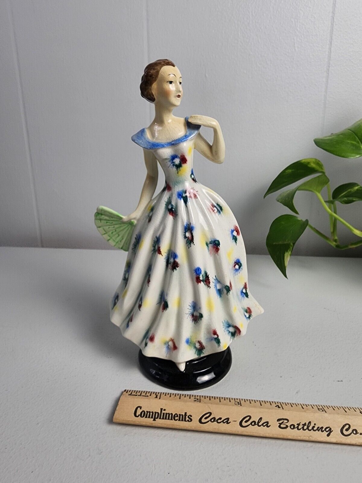  Goebel Circa 1920 Porcelain Lady Standing With Fan Antique FF115/1 Germany