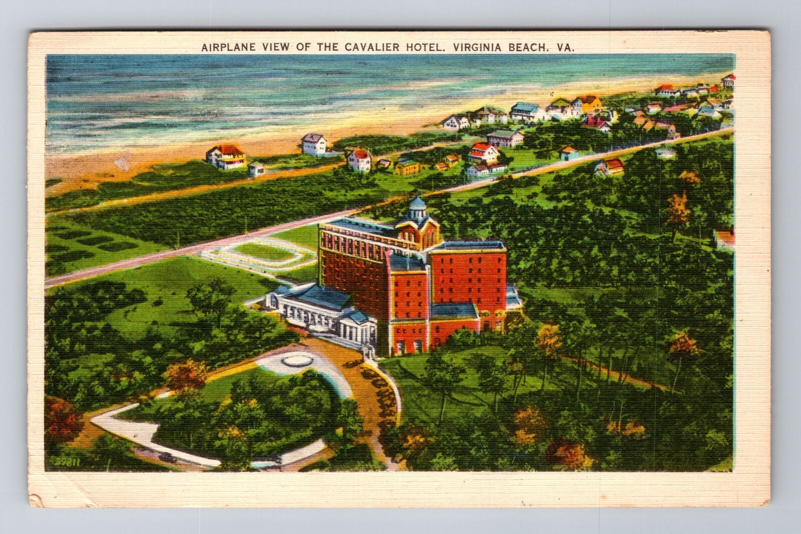Virginia Beach VA-Virginia, Cavalier Hotel, Advertising Antique Vintage Postcard