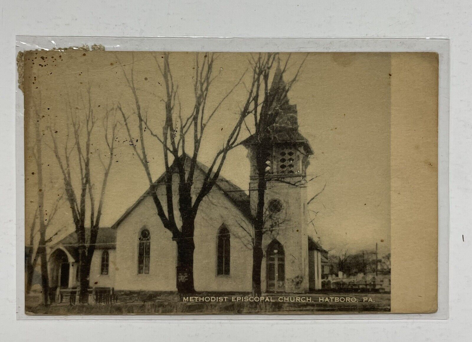 1943 Methodist Episcopal Church Hatboro PA Pennsylvania Vintage Postcard