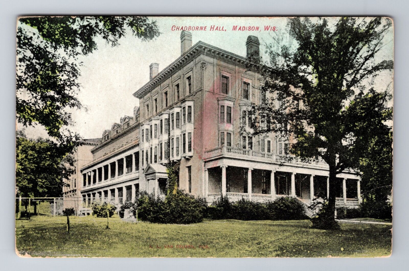 Madison WI-Wisconsin, Chadborne Hall, Antique, Vintage Souvenir Postcard