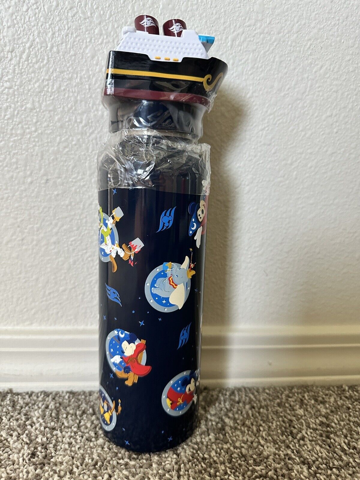 Disney Cruise Line Character Stainless Steel Water Bottle Twist Top Removable Li
