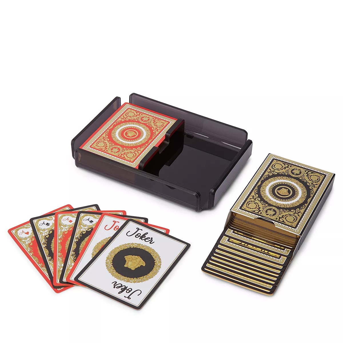 Versace Playing Cards, Set of 2, Storage Case with Two Decks of Cards