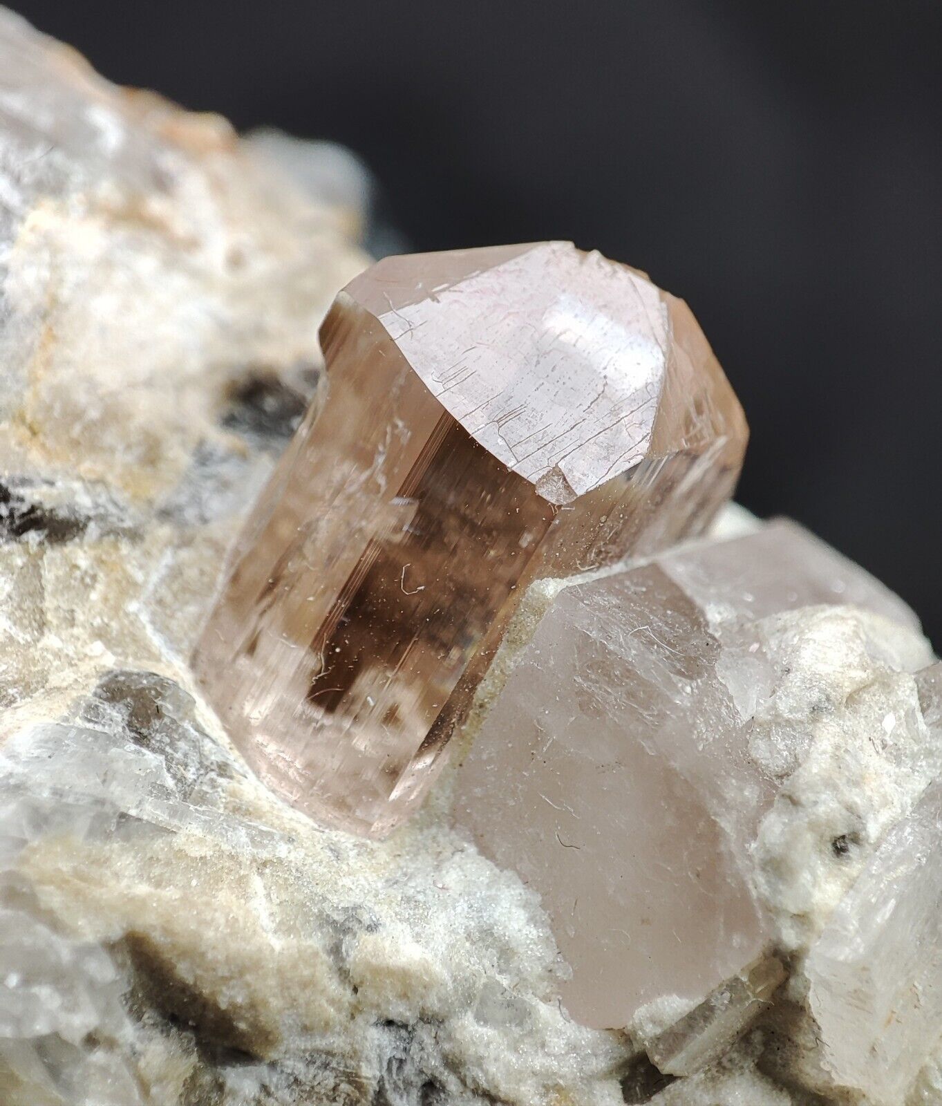 Imperial Topaz Terminated Crystal On Matrix, Pink Topaz Specimen @Pakistan 
