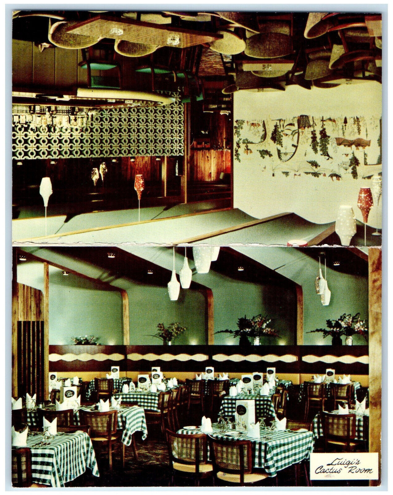 c1960's Luigi's Cactus Room Yucca Dining Rooms Canada Fold Out Vintage Postcard