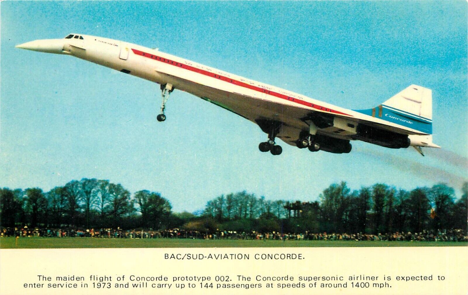1973 BAC/SUD Aviation Concorde Jet - Advertising Postcard