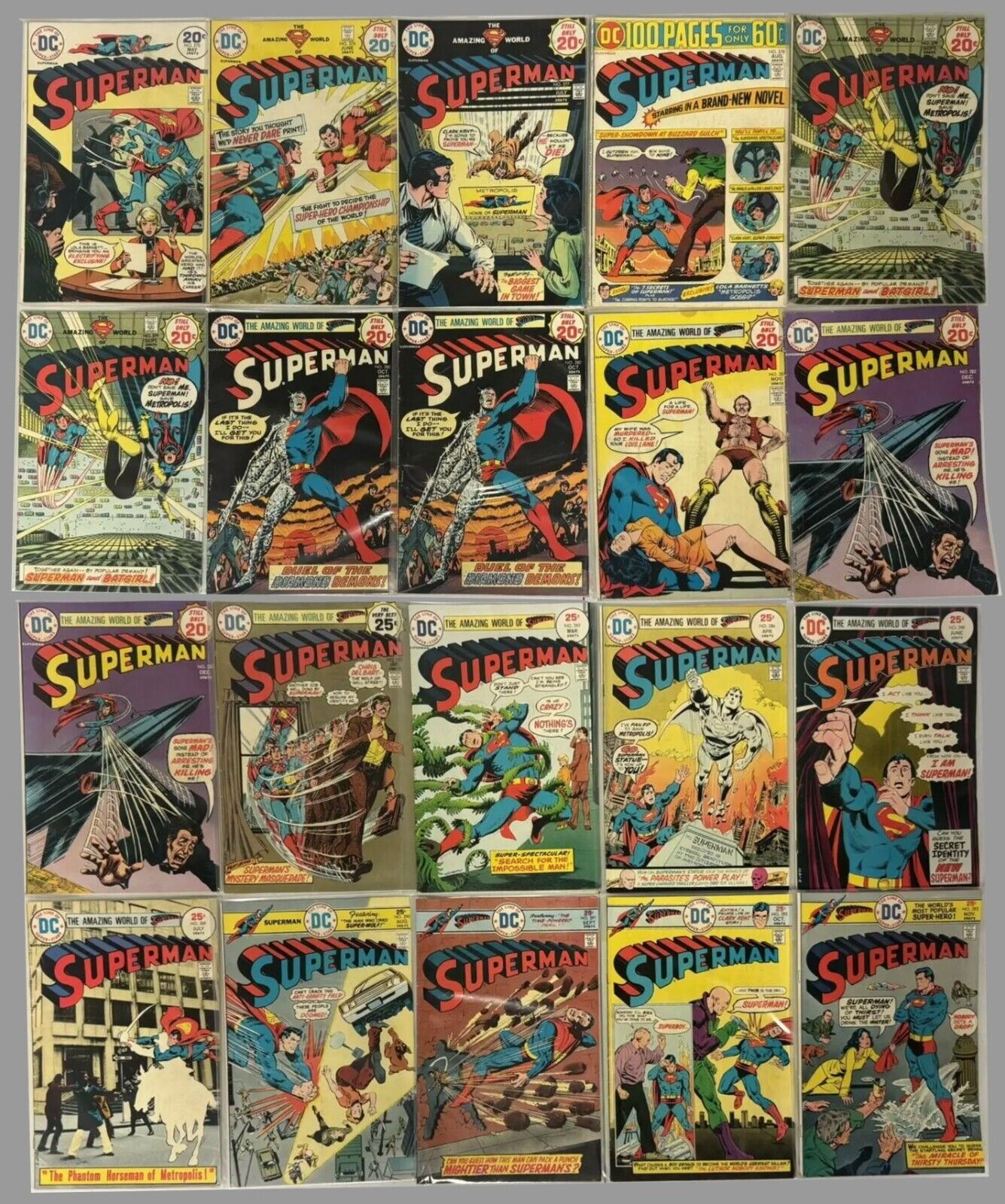 Superman #275-299 Run DC Comics 1972 Lot of 26