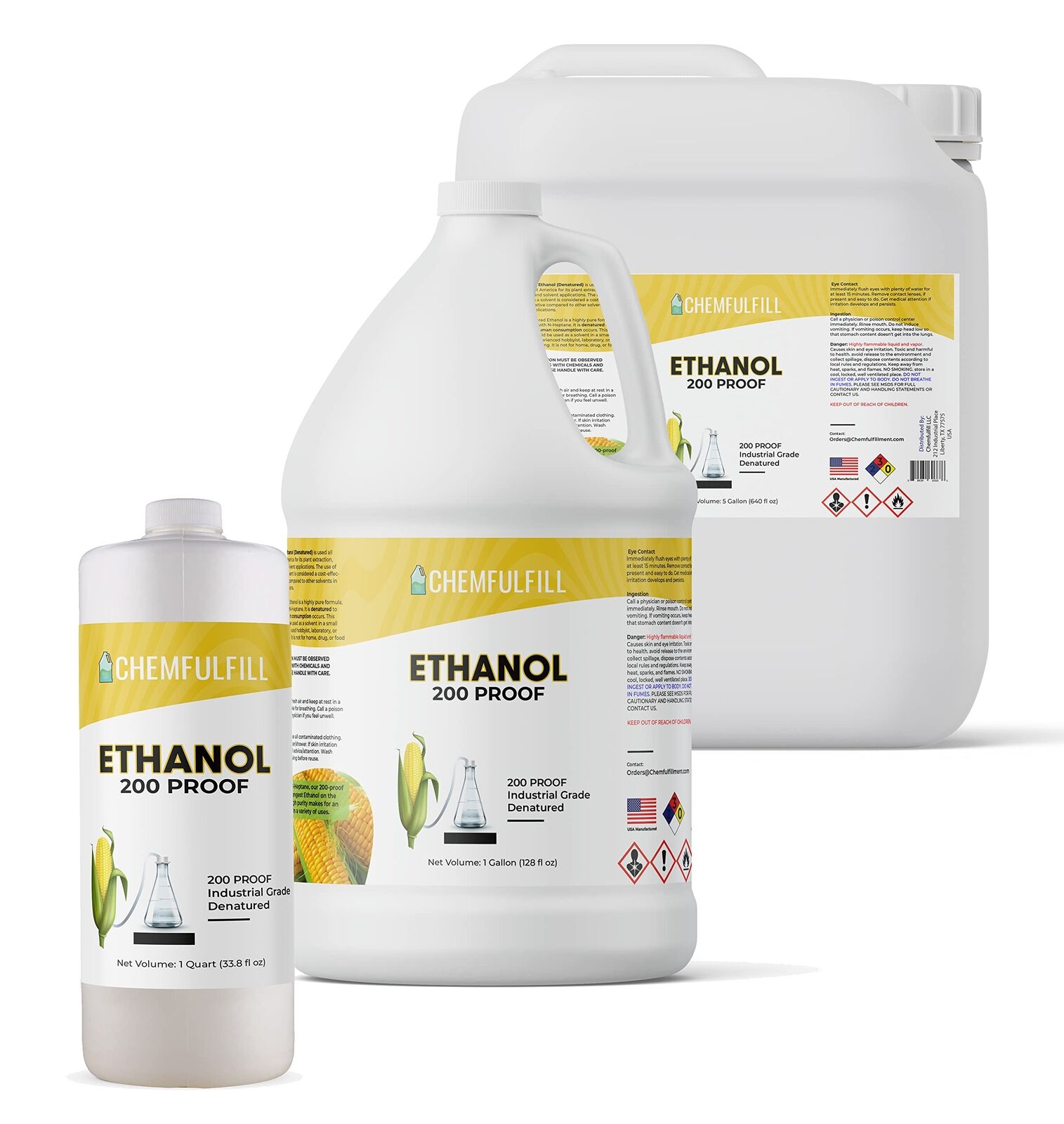Chemfulfill 200 Proof Ethanol Denatured – Ethanol (100% EtOH Denatured)