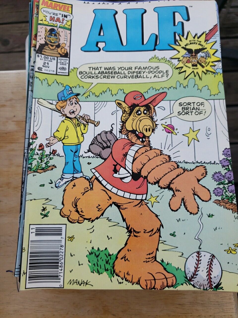Marvel ALF Comic Issue #21 (1989) Baseball Cover. 