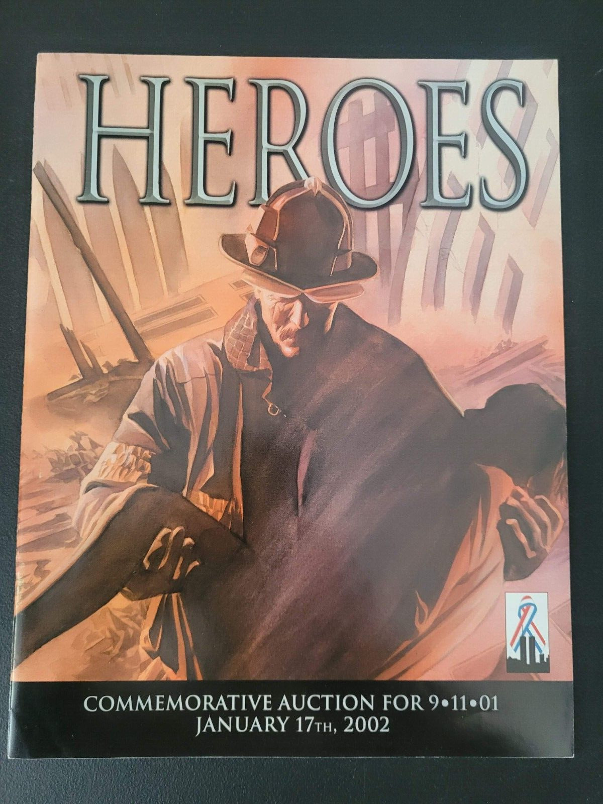 HEROES 9-11 COMMEMORATIVE AUCTION 2002 MARVEL COMICS MAGAZINE ALEX ROSS COVER