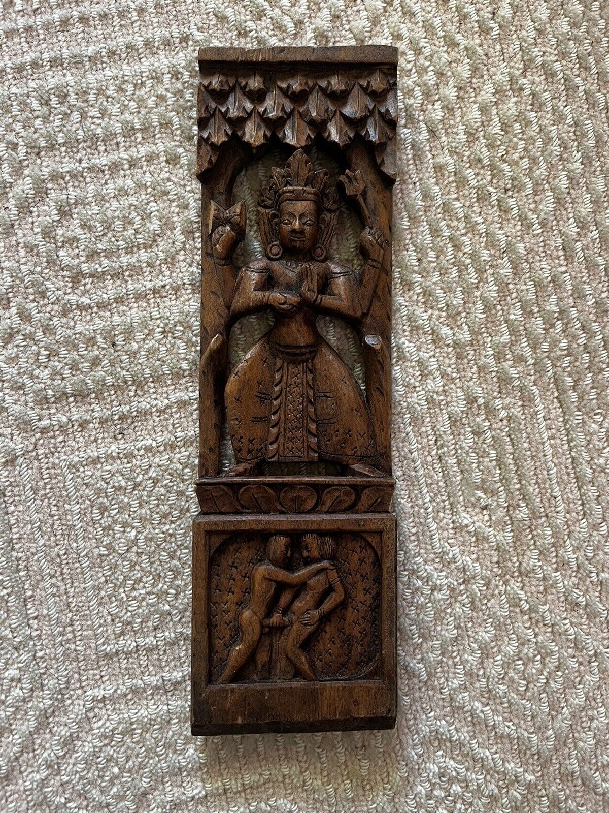 Antique Wooden Hand Carved Hindu