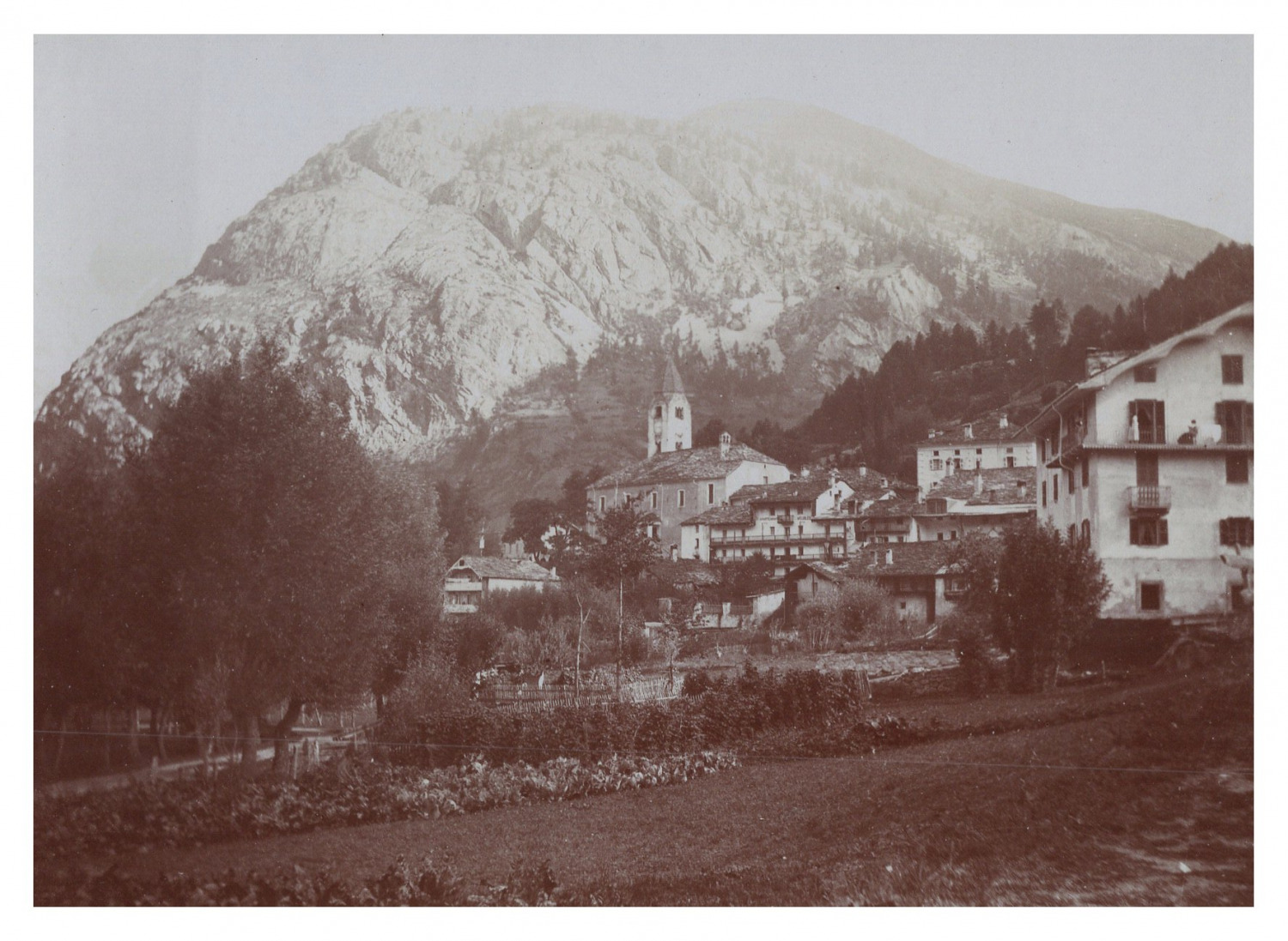 Italy, Courmayeur, panoramic view, vintage print, circa 1900 vintage print pr print