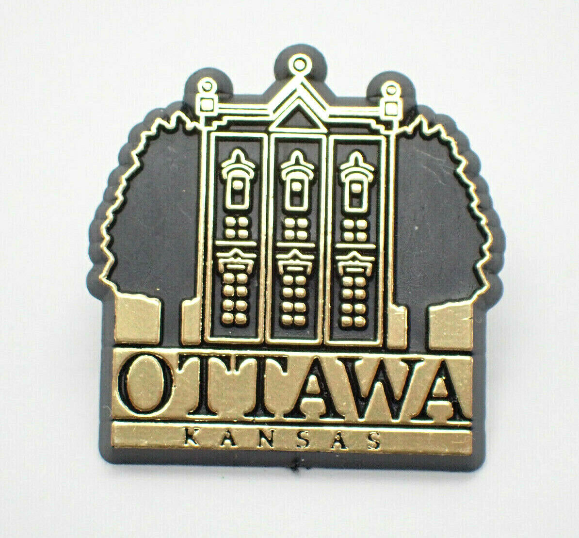 Ottawa Kansas Gold Tone Vintage Lapel Pin
