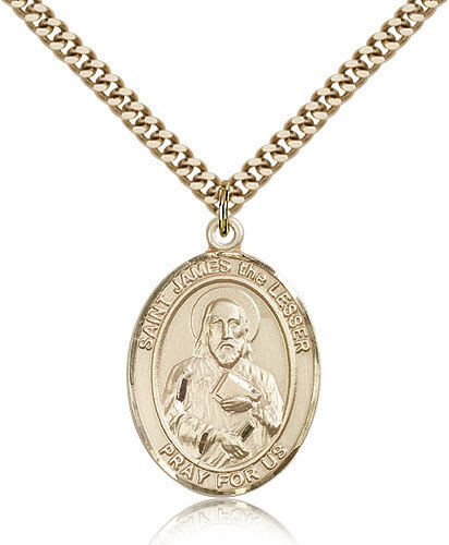 Saint James The Lesser Medal For Men - Gold Filled Necklace On 24 Chain - 30...