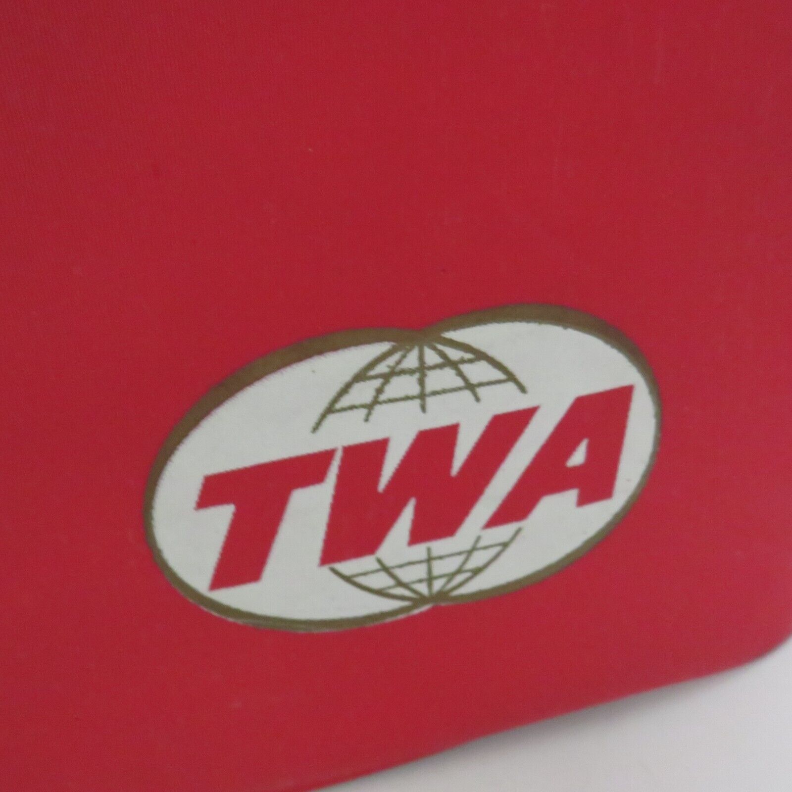 Vintage TWA Airline Red Vinyl Suitcase Small Cabin Case Carry On
