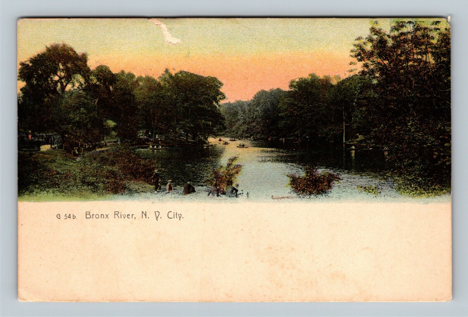 New York City NY, Bronx River, c1911 Early Rotograph G-54b Vintage Postcard