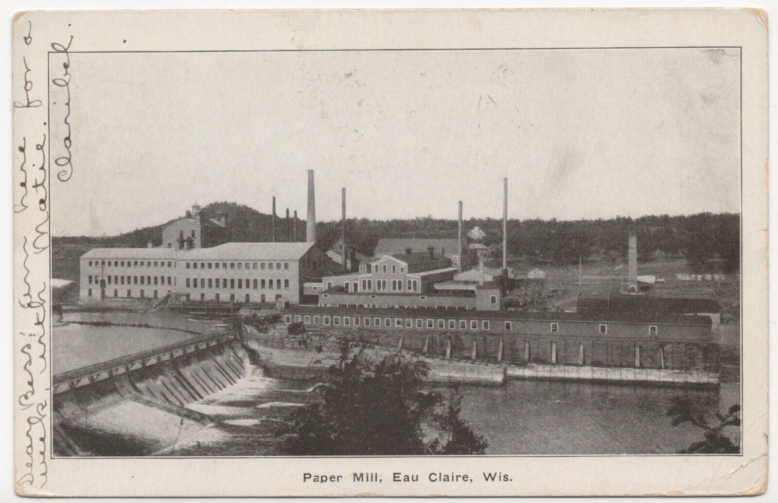 Paper Mill Eau Claire Wisconsin Undivided Back Postcard