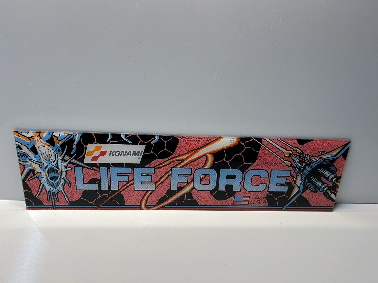 Life Force Arcade Marquee Original Konami Rare Plexiglass Nice