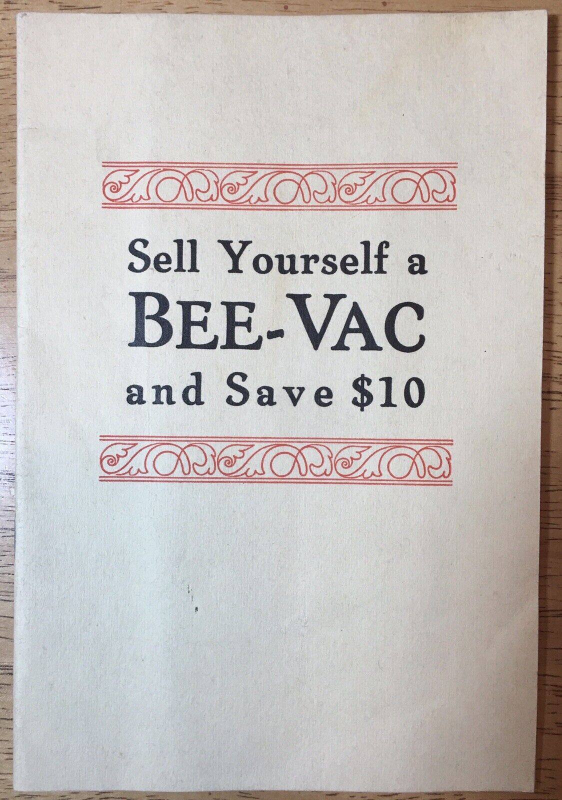 Antique Sell Yourself a Bee-Vac Instruction Booklet, American Ephemera, Birtman
