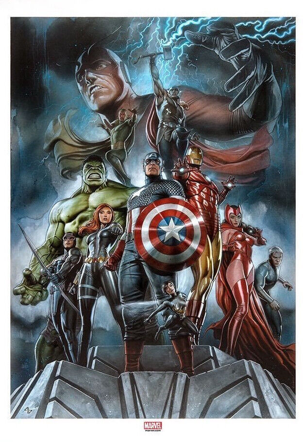 Avengers ~ Adi Granov SIGNED Sideshow Exclusive Art Print Hulk Iron Man Thor Cap