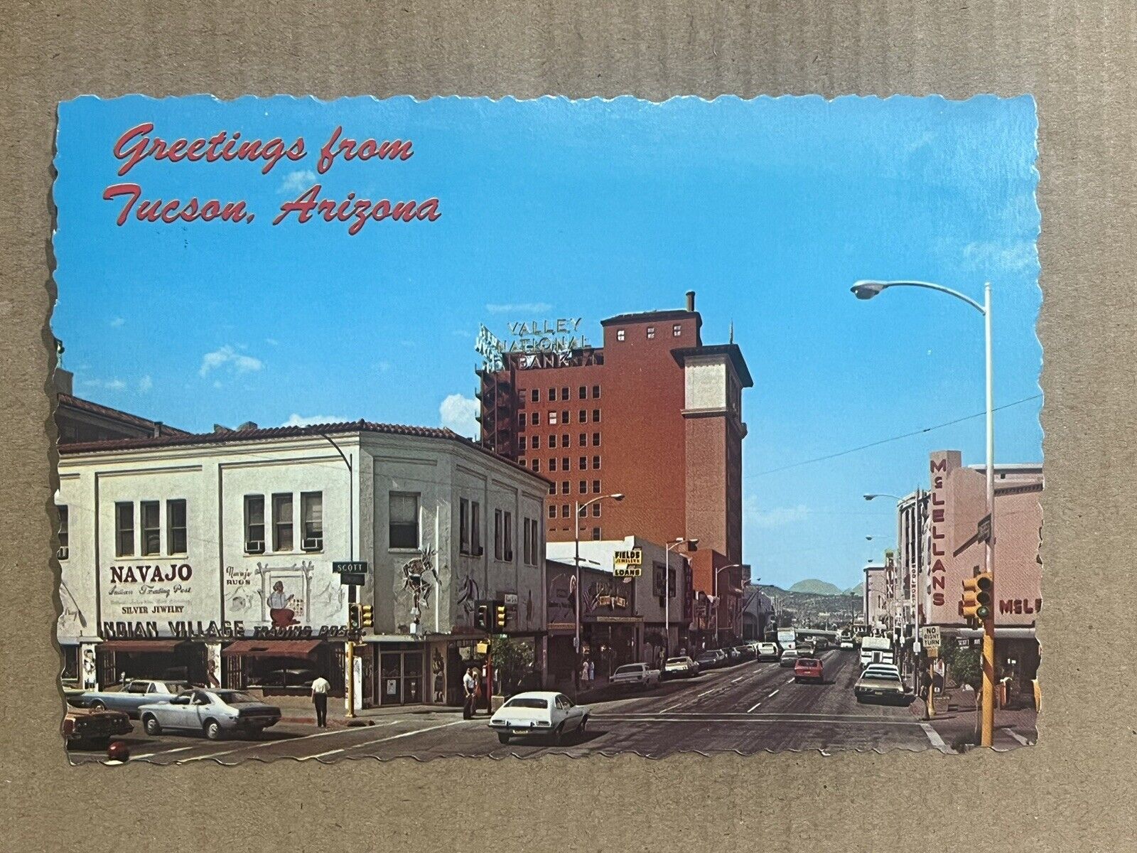 Postcard Tucson AZ Arizona Congress Street Navajo Jewelry Indian Trading Post