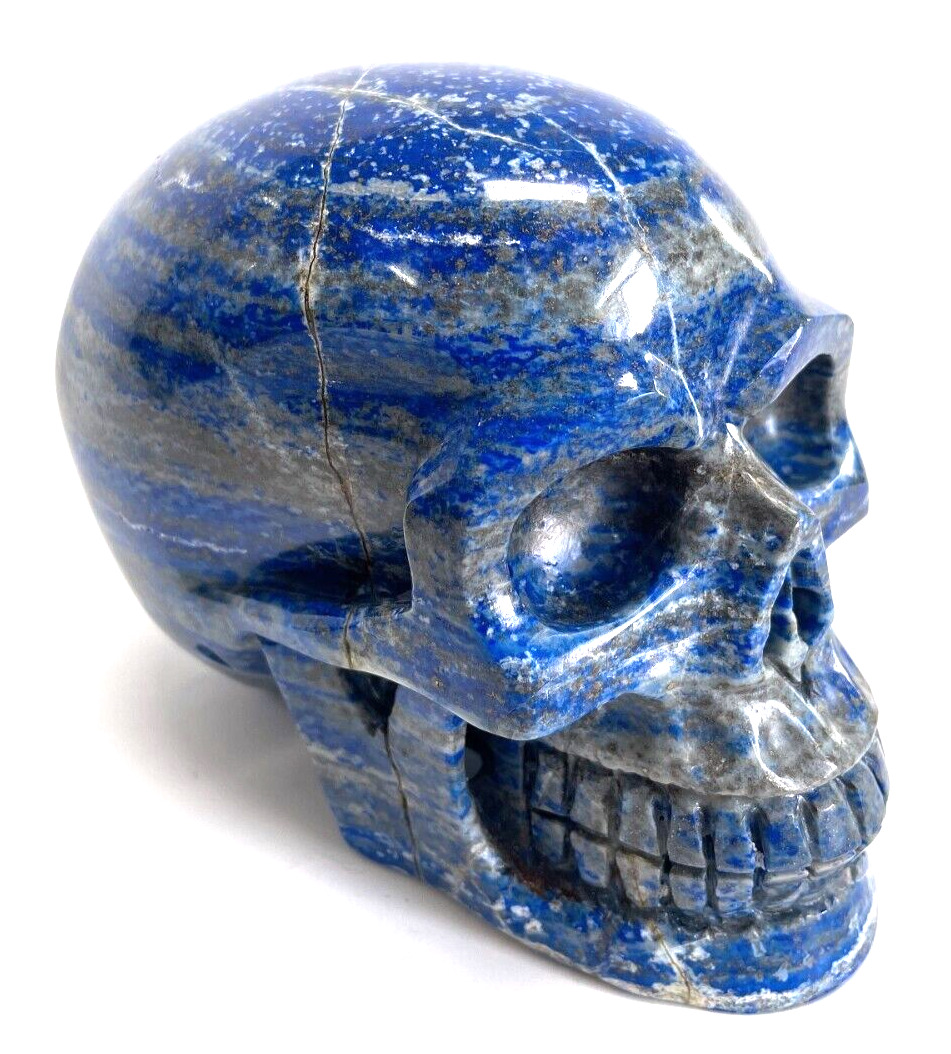 Home Decor , 5.5'' Natural Lapis Lazuli Carved Crystal Skull , Crystal Healing