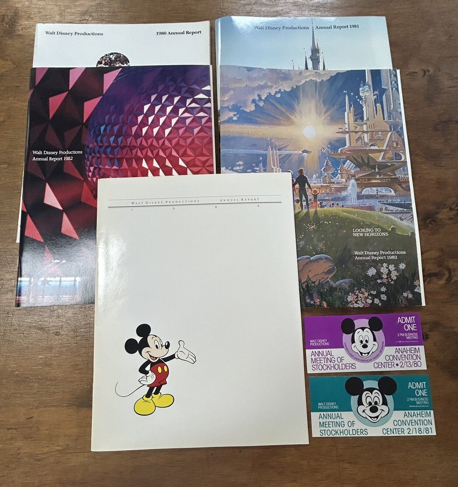Vintage Walt Disney Productions Annual Report Booklets 1980 To 1984 Ephemera Lot