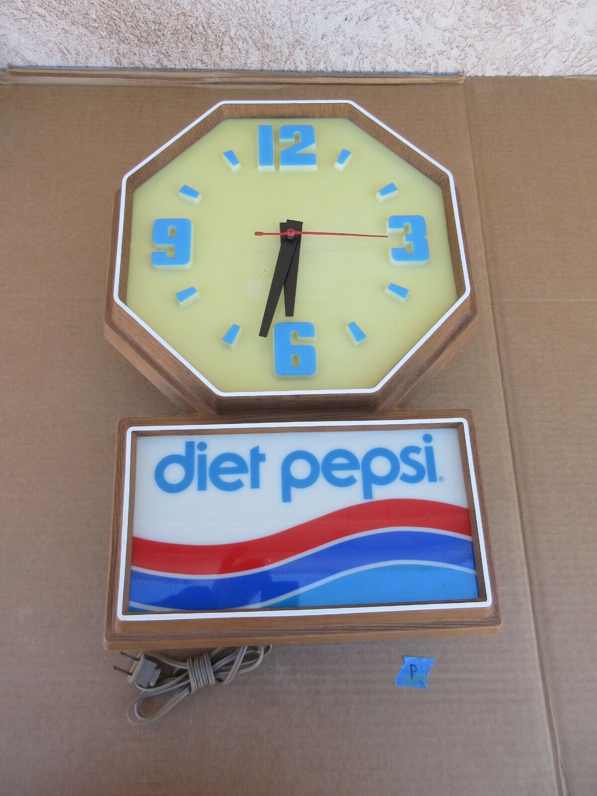 Vintage Diet Pepsi Hanging Wall Clock Sign Advertisement  P