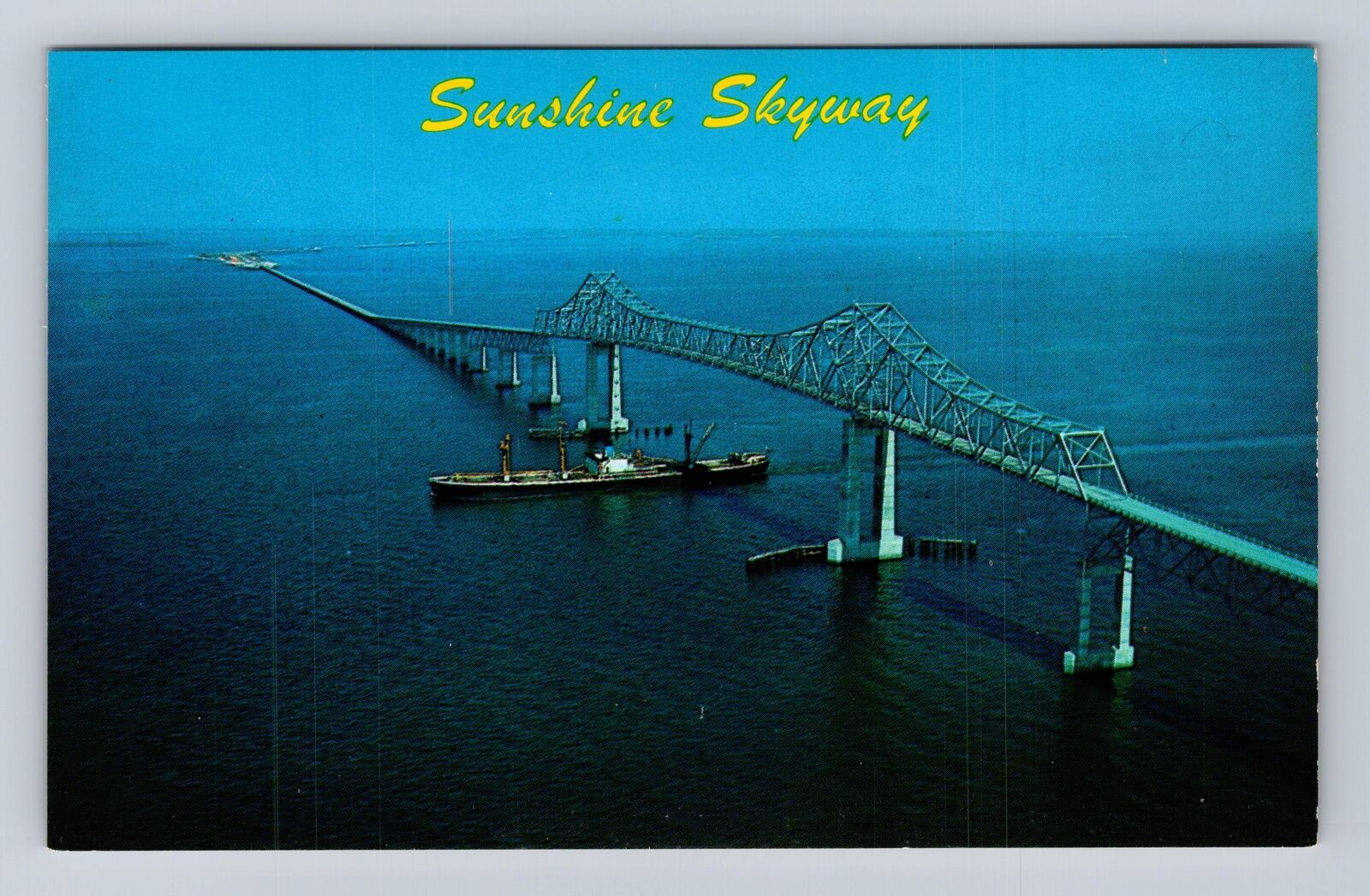 Sarasota FL-Florida, The Sunshine Skyway, Antique, Vintage Souvenir Postcard
