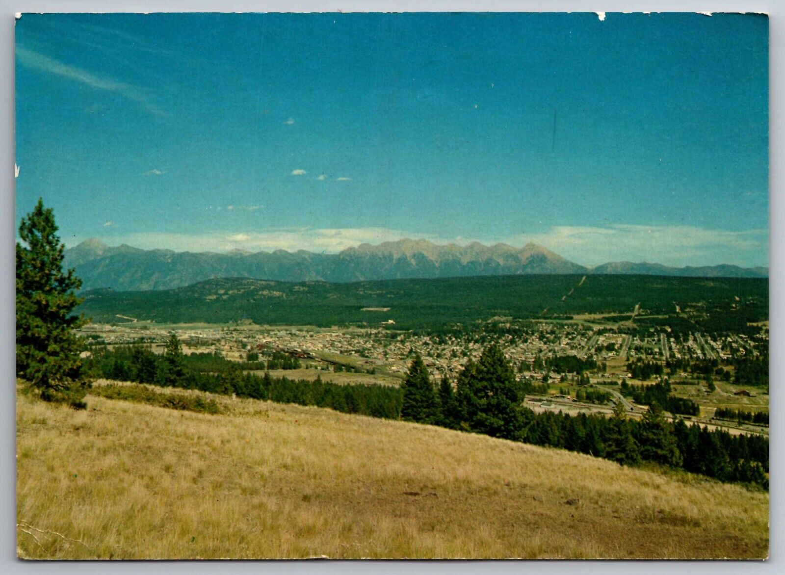 Postcard Panorama of Cranbrook from British Columbia Hwy. Kootenay Country  F 15