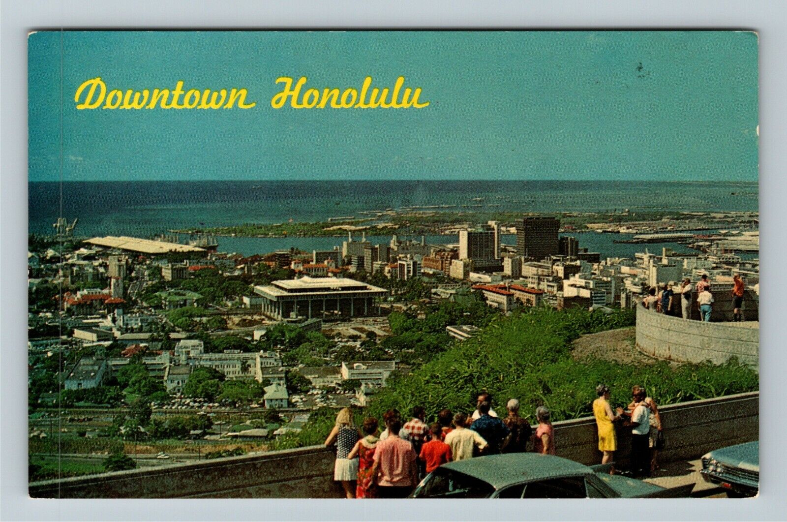 Honolulu Hi-Hawaii, View Overlooking Downtown, Vintage Postcard